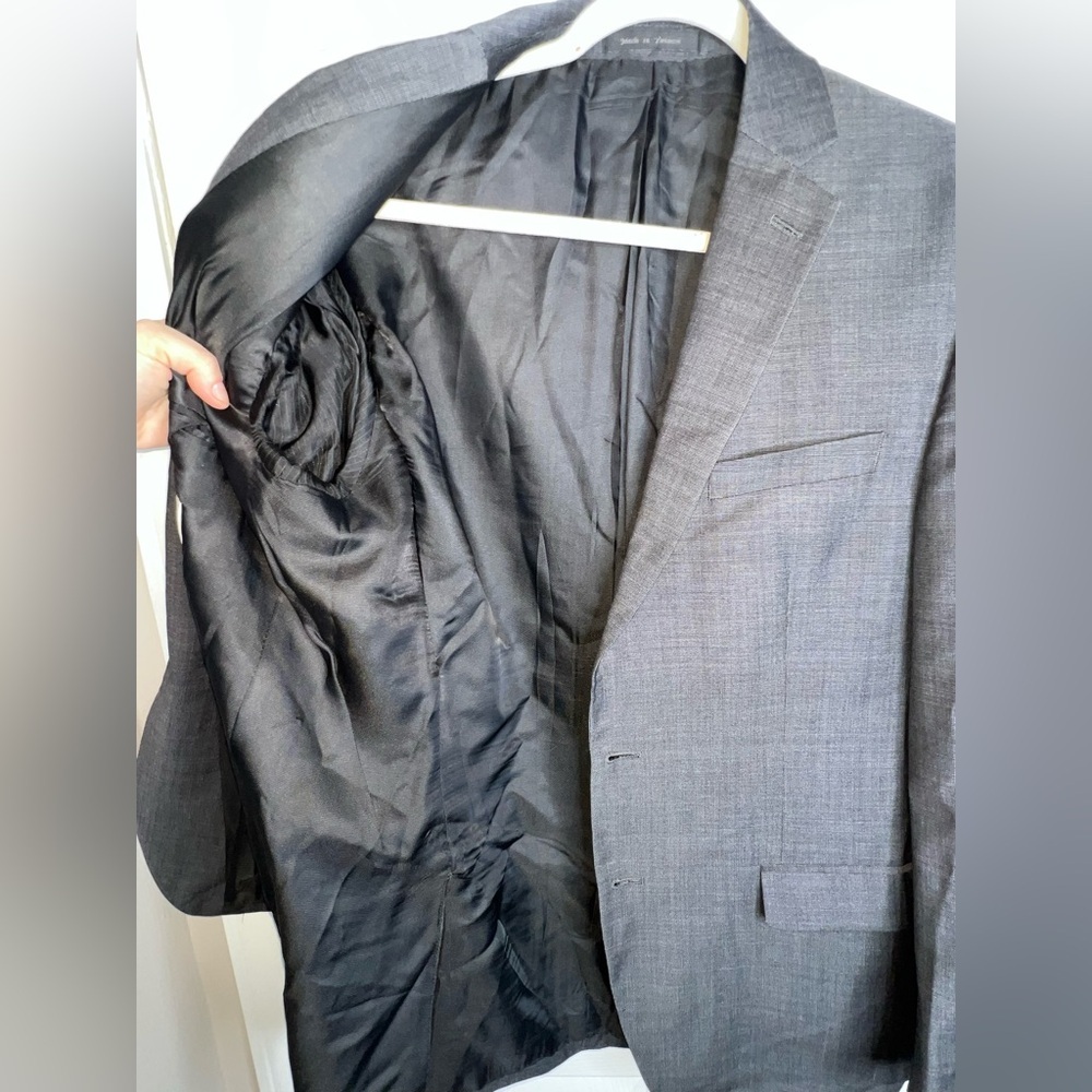 Michael Kors Men’s 42 Reg 100% Wool Dark Gray Black Sport Coat Jacket 42R - Picture 8 of 16